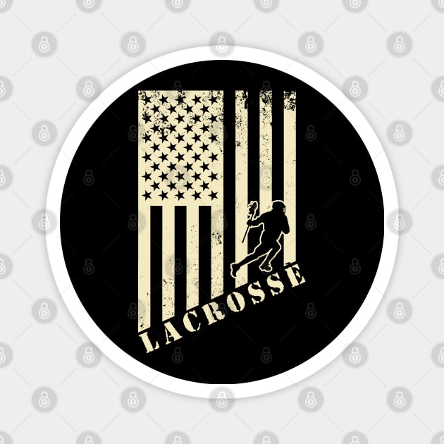 Lacrosse Usa American Flag Magnet by Zen Cosmos Official